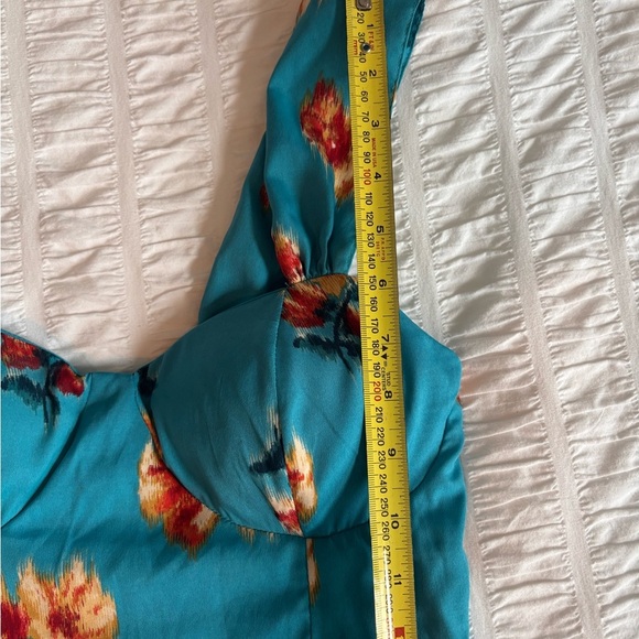 Floral Teal Sleeveless Dress - Picture 11 of 11